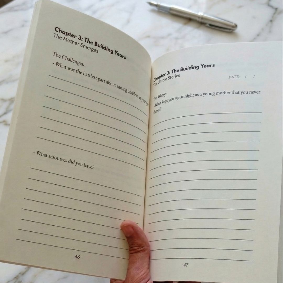 Family using the guided memory journal together